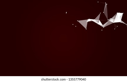 Abstract futuristic background with dots and lines. Vector illustration. Scientific and technological concept, molecular particles and atoms. Big data digital. Polygonal structure.
