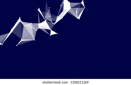 Abstract futuristic background with dots and lines. Vector illustration. Scientific and technological concept, molecular particles and atoms. Big data digital. Polygonal structure.