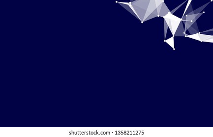 Abstract futuristic background with dots and lines. Vector illustration. Scientific and technological concept, molecular particles and atoms. Big data digital. Polygonal structure.