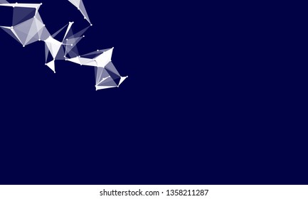 Abstract futuristic background with dots and lines. Vector illustration. Scientific and technological concept, molecular particles and atoms. Big data digital. Polygonal structure.