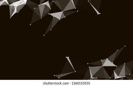 Abstract futuristic background with dots and lines. Vector illustration. Scientific and technological concept, molecular particles and atoms. Big data digital. Polygonal structure.
