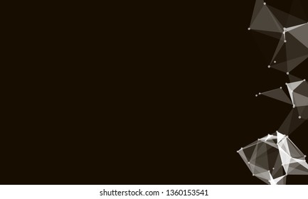 Abstract futuristic background with dots and lines. Vector illustration. Scientific and technological concept, molecular particles and atoms. Big data digital. Polygonal structure.