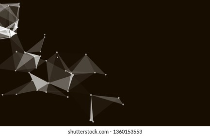 Abstract futuristic background with dots and lines. Vector illustration. Scientific and technological concept, molecular particles and atoms. Big data digital. Polygonal structure.