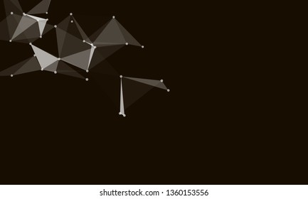Abstract futuristic background with dots and lines. Vector illustration. Scientific and technological concept, molecular particles and atoms. Big data digital. Polygonal structure.