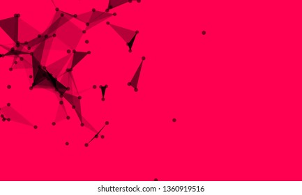 Abstract futuristic background with dots and lines. Vector illustration. Scientific and technological concept, molecular particles and atoms. Big data digital. Polygonal structure.