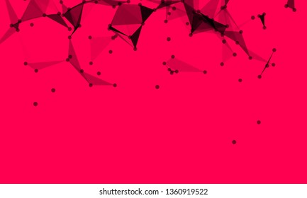 Abstract futuristic background with dots and lines. Vector illustration. Scientific and technological concept, molecular particles and atoms. Big data digital. Polygonal structure.