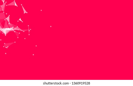 Abstract futuristic background with dots and lines. Vector illustration. Scientific and technological concept, molecular particles and atoms. Big data digital. Polygonal structure.