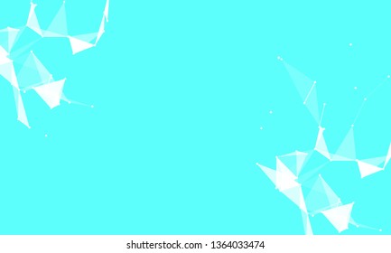 Abstract futuristic background with dots and lines. Vector illustration. Scientific and technological concept, molecular particles and atoms. Big data digital. Polygonal structure.