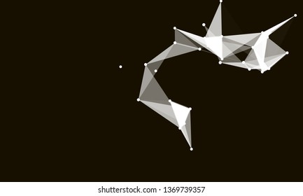 Abstract futuristic background with dots and lines. Vector illustration. Scientific and technological concept, molecular particles and atoms. Big data digital. Polygonal structure.