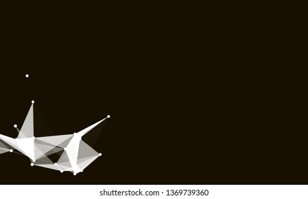 Abstract futuristic background with dots and lines. Vector illustration. Scientific and technological concept, molecular particles and atoms. Big data digital. Polygonal structure.