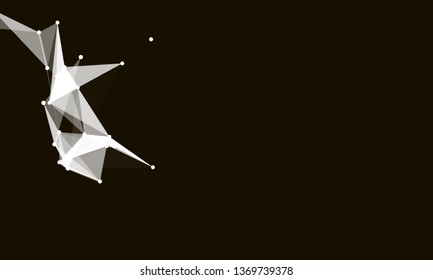 Abstract futuristic background with dots and lines. Vector illustration. Scientific and technological concept, molecular particles and atoms. Big data digital. Polygonal structure.