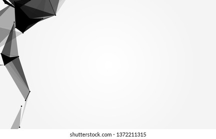 Abstract futuristic background with dots and lines. Vector illustration. Scientific and technological concept, molecular particles and atoms. Big data digital. Polygonal structure.
