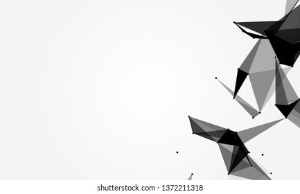 Abstract futuristic background with dots and lines. Vector illustration. Scientific and technological concept, molecular particles and atoms. Big data digital. Polygonal structure.