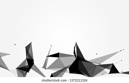 Abstract futuristic background with dots and lines. Vector illustration. Scientific and technological concept, molecular particles and atoms. Big data digital. Polygonal structure.