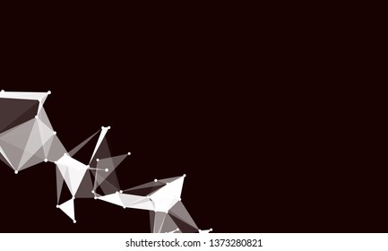 Abstract futuristic background with dots and lines. Vector illustration. Scientific and technological concept, molecular particles and atoms. Big data digital. Polygonal structure.