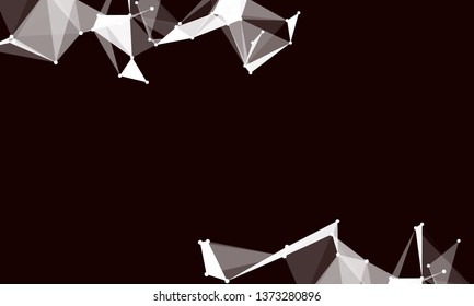 Abstract futuristic background with dots and lines. Vector illustration. Scientific and technological concept, molecular particles and atoms. Big data digital. Polygonal structure.