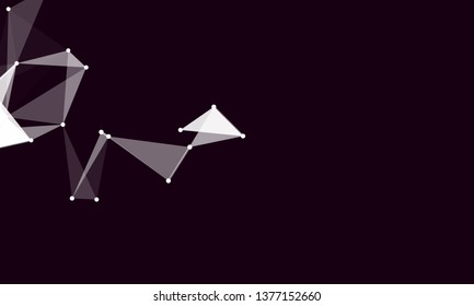 Abstract futuristic background with dots and lines. Vector illustration. Scientific and technological concept, molecular particles and atoms. Big data digital. Polygonal structure.