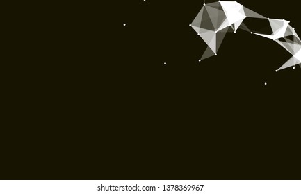 Abstract futuristic background with dots and lines. Vector illustration. Scientific and technological concept, molecular particles and atoms. Big data digital. Polygonal structure.