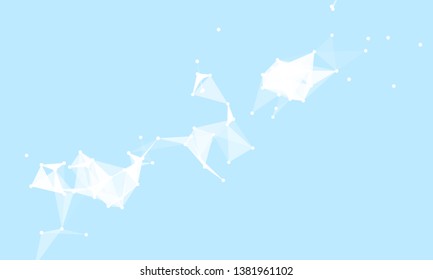 Abstract futuristic background with dots and lines. Vector illustration. Scientific and technological concept, molecular particles and atoms. Big data digital. Polygonal structure.