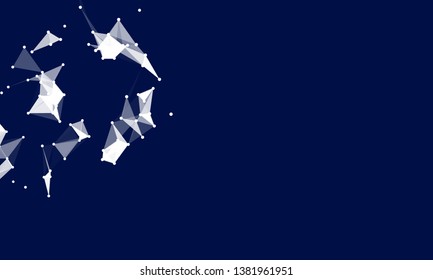 Abstract futuristic background with dots and lines. Vector illustration. Scientific and technological concept, molecular particles and atoms. Big data digital. Polygonal structure.