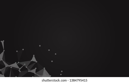Abstract futuristic background with dots and lines. Vector illustration. Scientific and technological concept, molecular particles and atoms. Big data digital. Polygonal structure.