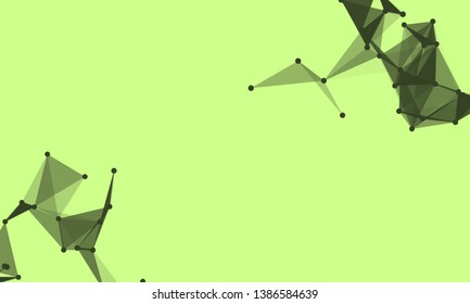 Abstract futuristic background with dots and lines. Vector illustration. Scientific and technological concept, molecular particles and atoms. Big data digital. Polygonal structure.