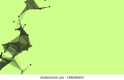 Abstract futuristic background with dots and lines. Vector illustration. Scientific and technological concept, molecular particles and atoms. Big data digital. Polygonal structure.