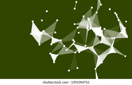 Abstract futuristic background with dots and lines. Vector illustration. Scientific and technological concept, molecular particles and atoms. Big data digital. Polygonal structure.