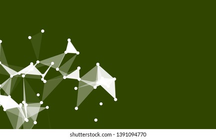 Abstract futuristic background with dots and lines. Vector illustration. Scientific and technological concept, molecular particles and atoms. Big data digital. Polygonal structure.