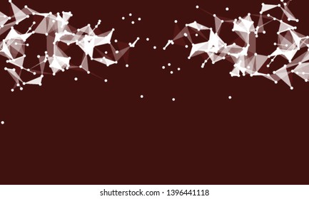 Abstract futuristic background with dots and lines. Vector illustration. Scientific and technological concept, molecular particles and atoms. Big data digital. Polygonal structure.