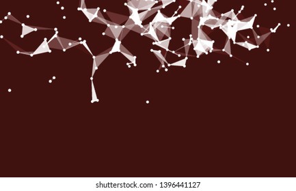 Abstract futuristic background with dots and lines. Vector illustration. Scientific and technological concept, molecular particles and atoms. Big data digital. Polygonal structure.