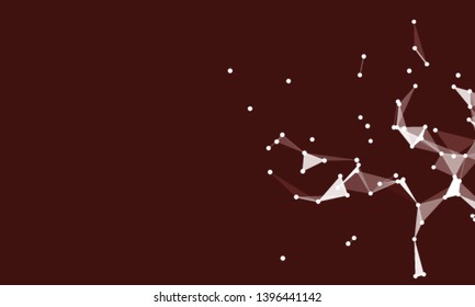 Abstract futuristic background with dots and lines. Vector illustration. Scientific and technological concept, molecular particles and atoms. Big data digital. Polygonal structure.