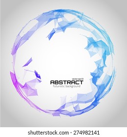 Abstract futuristic background with dots, lines and triangles. Vector illustration.