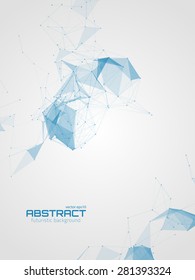 Abstract futuristic background with dots, lines and triangles. Vector illustration.