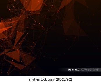 Abstract futuristic background with dots, lines and triangles. Vector illustration.