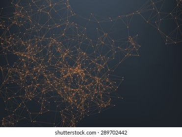 Abstract futuristic background with dots and lines. Vector illustration.