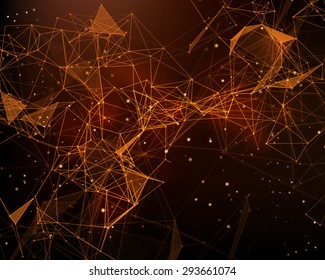 Abstract futuristic background with dots and lines. Vector illustration.