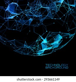 Abstract futuristic background with dots and lines. Vector illustration.