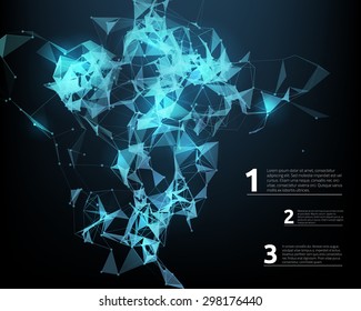 Abstract futuristic background with dots and lines. Vector illustration.