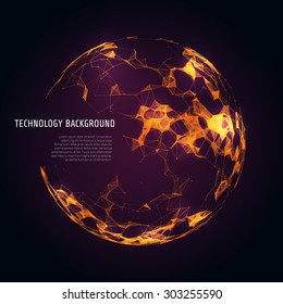 Abstract futuristic background with dots and lines. Vector illustration.