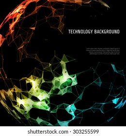 Abstract futuristic background with dots and lines. Vector illustration.