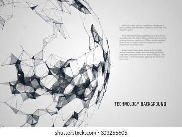 Abstract futuristic background with dots and lines. Vector illustration.