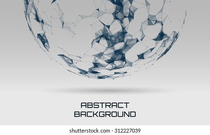 Abstract futuristic background with dots and lines. Vector illustration.