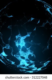 Abstract futuristic background with dots and lines. Vector illustration.