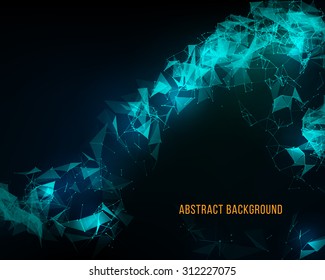 Abstract futuristic background with dots and lines. Vector illustration.