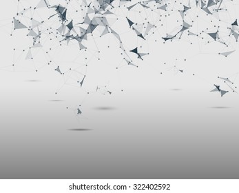 Abstract futuristic background with dots and lines. Vector illustration.