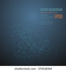 Abstract futuristic background with dots and lines for business or science presentation. Connection structure. Vector illustration