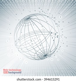 Abstract futuristic background with dots and lines. Vector illustration.