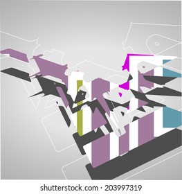 Abstract futuristic background, dynamic illustration.