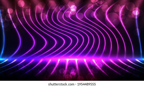 abstract futuristic background of empty stage arena stadium spotlgiht stage background
